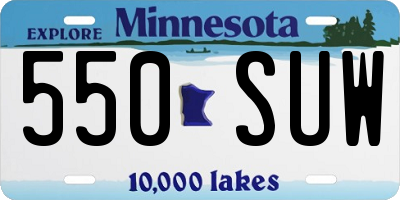 MN license plate 550SUW
