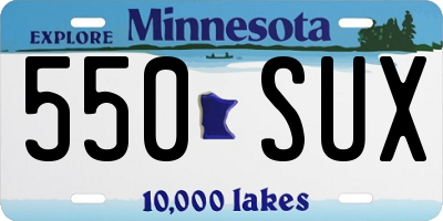 MN license plate 550SUX