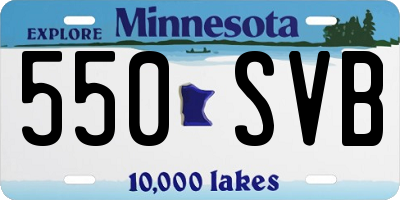 MN license plate 550SVB