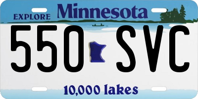 MN license plate 550SVC