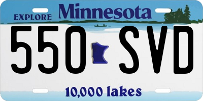 MN license plate 550SVD