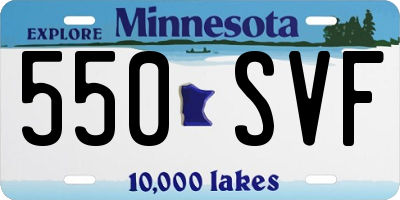 MN license plate 550SVF