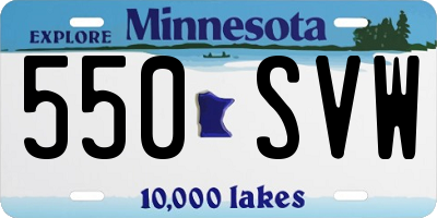 MN license plate 550SVW
