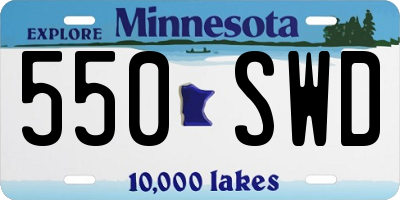 MN license plate 550SWD