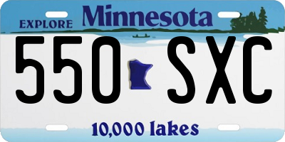 MN license plate 550SXC