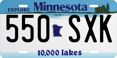 MN license plate 550SXK