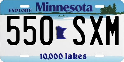 MN license plate 550SXM
