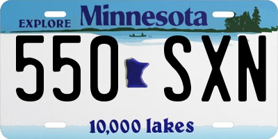MN license plate 550SXN