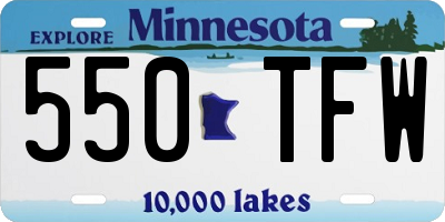 MN license plate 550TFW