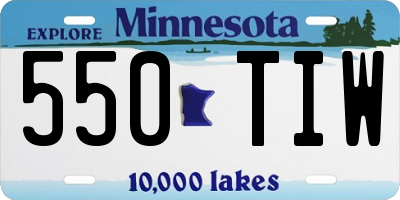 MN license plate 550TIW