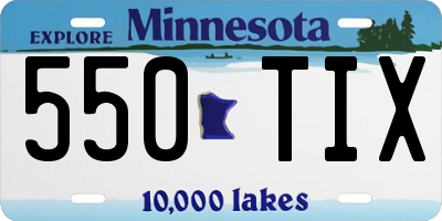 MN license plate 550TIX
