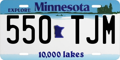 MN license plate 550TJM