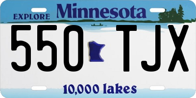 MN license plate 550TJX