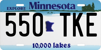 MN license plate 550TKE