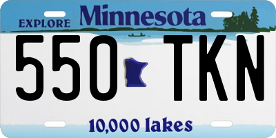MN license plate 550TKN