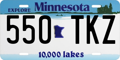 MN license plate 550TKZ
