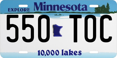 MN license plate 550TOC