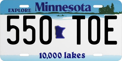 MN license plate 550TOE