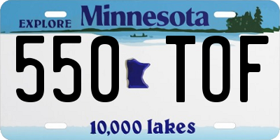 MN license plate 550TOF