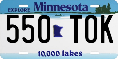 MN license plate 550TOK
