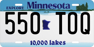 MN license plate 550TOQ
