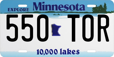 MN license plate 550TOR