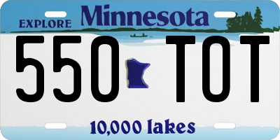 MN license plate 550TOT