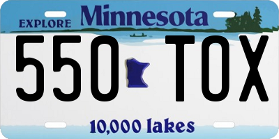 MN license plate 550TOX