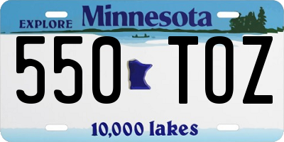 MN license plate 550TOZ