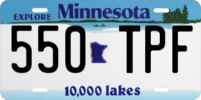 MN license plate 550TPF