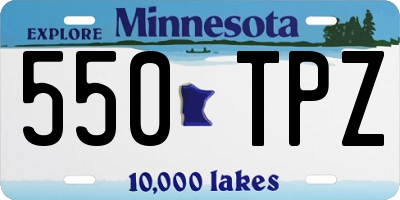 MN license plate 550TPZ