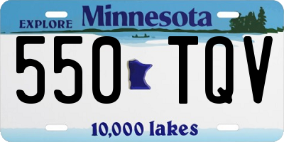 MN license plate 550TQV