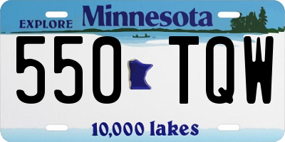 MN license plate 550TQW