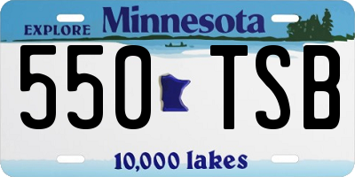MN license plate 550TSB