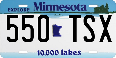 MN license plate 550TSX