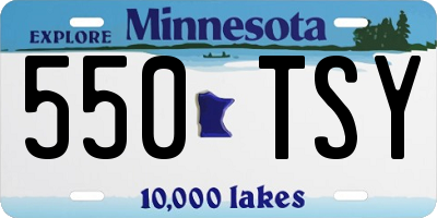 MN license plate 550TSY