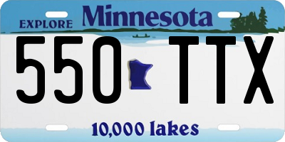 MN license plate 550TTX