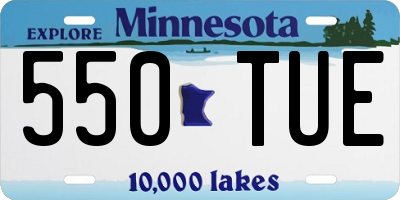MN license plate 550TUE