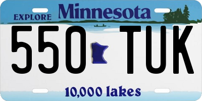 MN license plate 550TUK