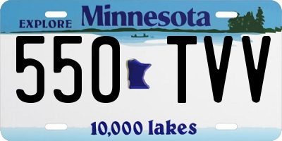 MN license plate 550TVV