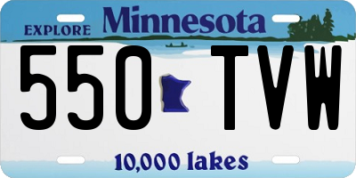 MN license plate 550TVW