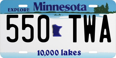 MN license plate 550TWA