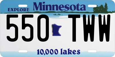 MN license plate 550TWW