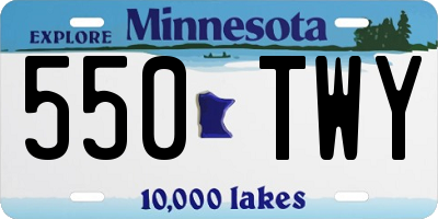 MN license plate 550TWY