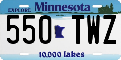 MN license plate 550TWZ