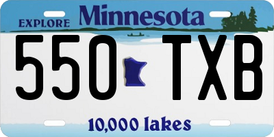 MN license plate 550TXB