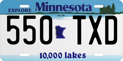 MN license plate 550TXD