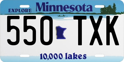 MN license plate 550TXK