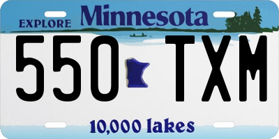 MN license plate 550TXM