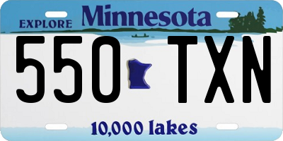 MN license plate 550TXN